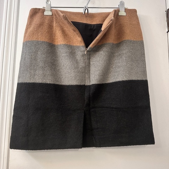 Amanda + Chelsea Women’s Colorblock Wool Blend Skirt Brown/Gray/Black Size 12 - Picture 5 of 10
